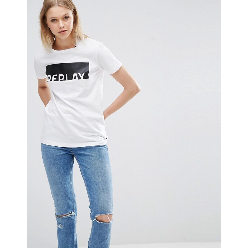 Replay - T-shirt avec logo - Blanc