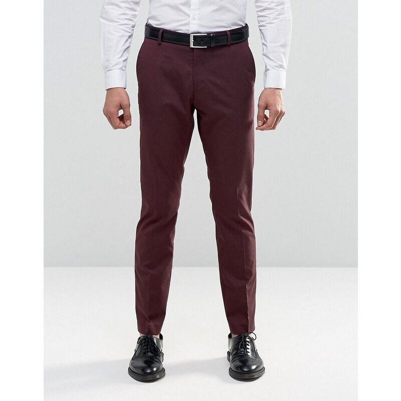 Selected Homme - Pantalon de costume stretch coupe slim - Rouge