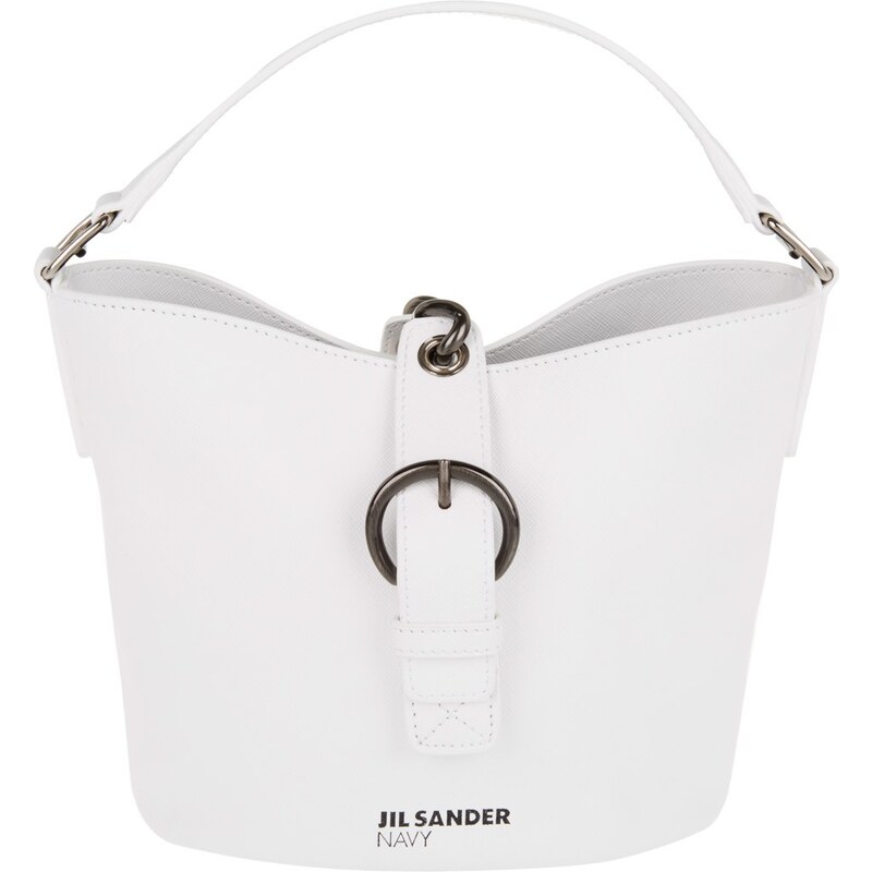 Jil Sander Navy Sacs à Bandoulière, Bucket Bag Synthetic Saffiano White en blanc