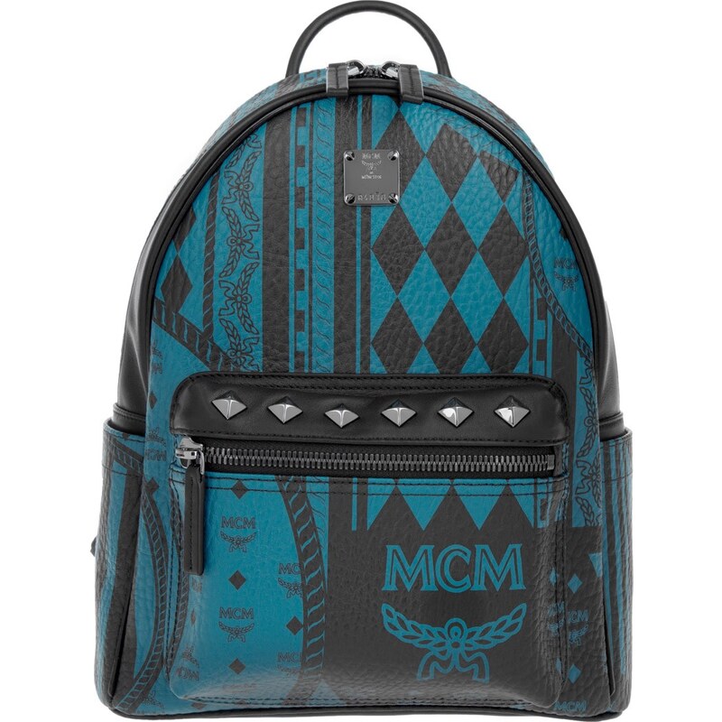 MCM Sacs à Bandoulière, Stark Baroque Print Small Backpack Munich Blue en bleu, noir