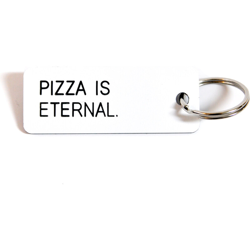 Swell Made Co. Porte-Clés Blanc - PIZZA IS ETERNAL