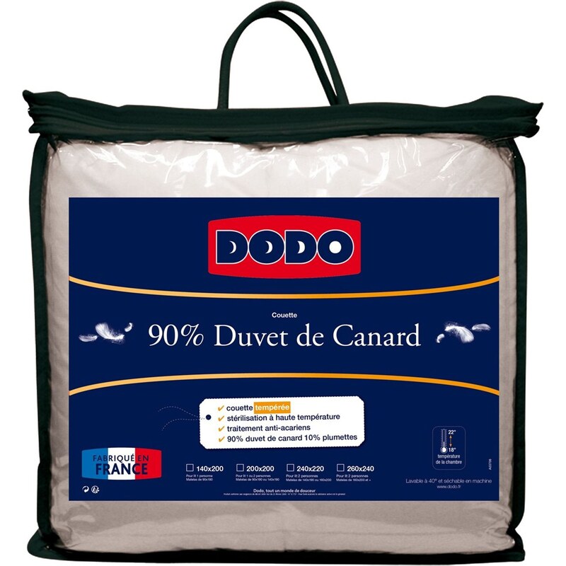 Couette 90% duvet de canard tempérée Dodo
