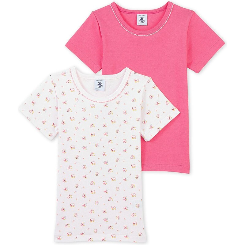 Petit Bateau Lot de 2 t-shirts - rose