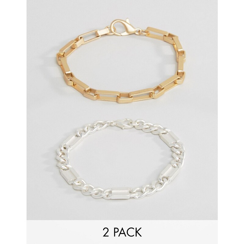 ASOS - Lot de bracelets chaîne - Multi