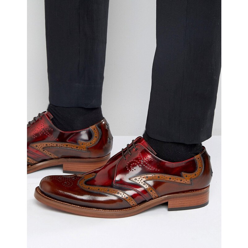Jeffery West - Corleone - Chaussures richelieu style derby en cuir - Rouge