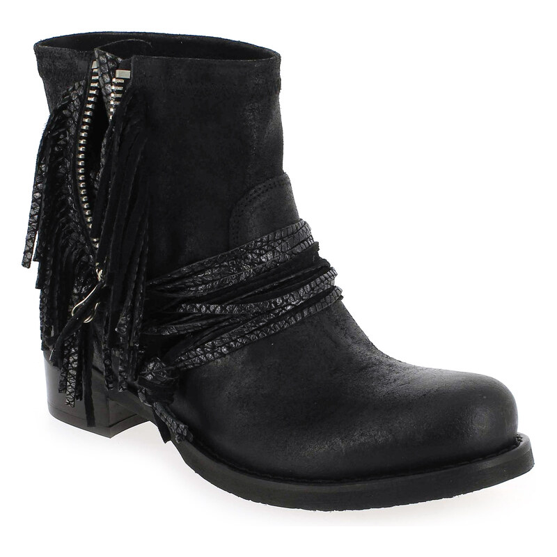 Boots Mimmu 1577 A11 Noir pour Femme en Cuir - Promo