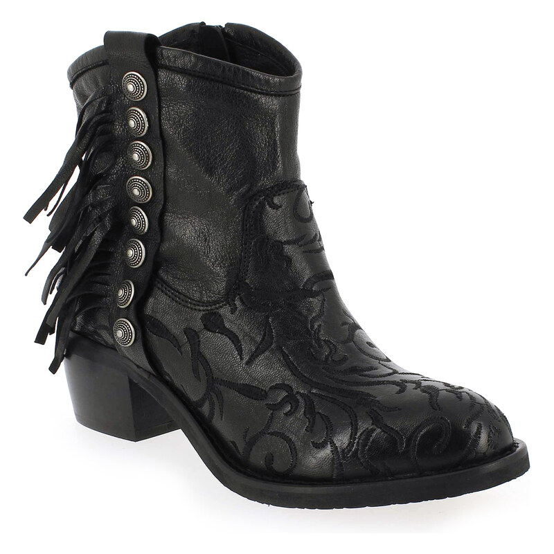 Boots Mimmu 1254 A1 Noir pour Femme en Cuir - Promo