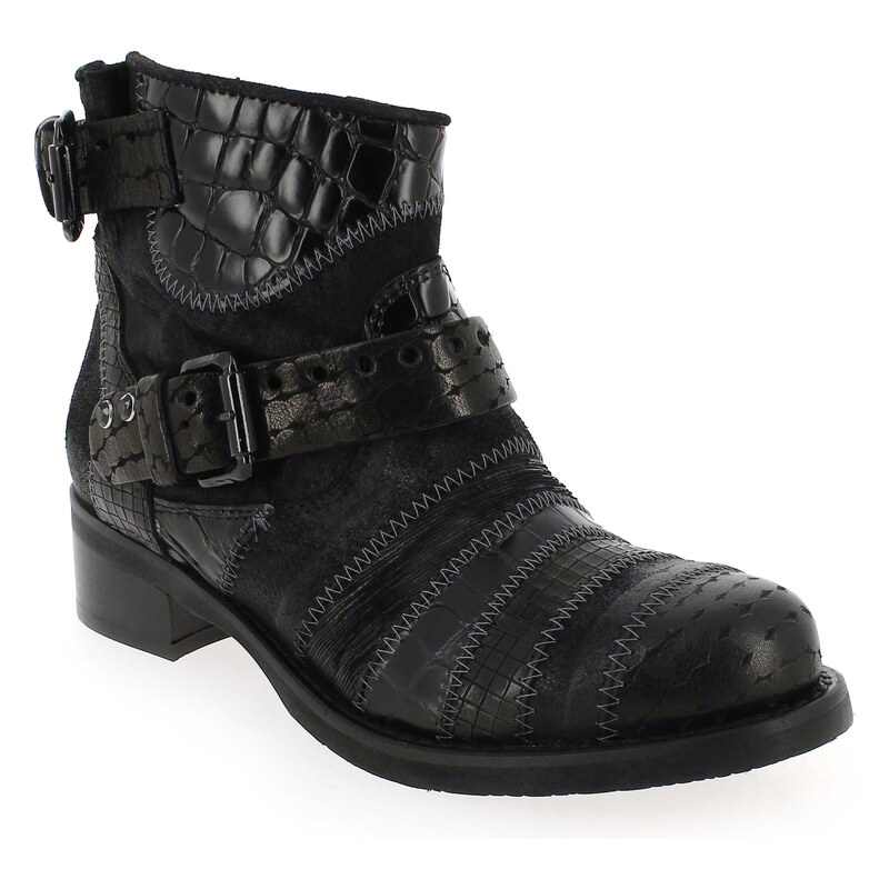 Boots Mimmu 1577 A12 Noir pour Femme en Cuir - Promo