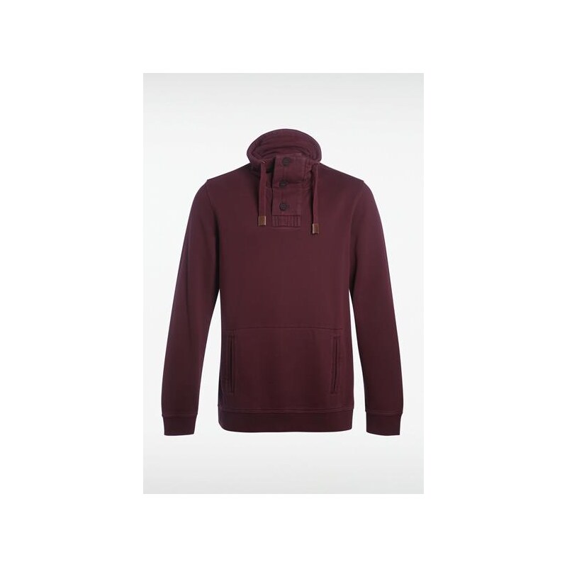 Sweat homme col montant Rouge Coton - Homme Taille L - Bonobo