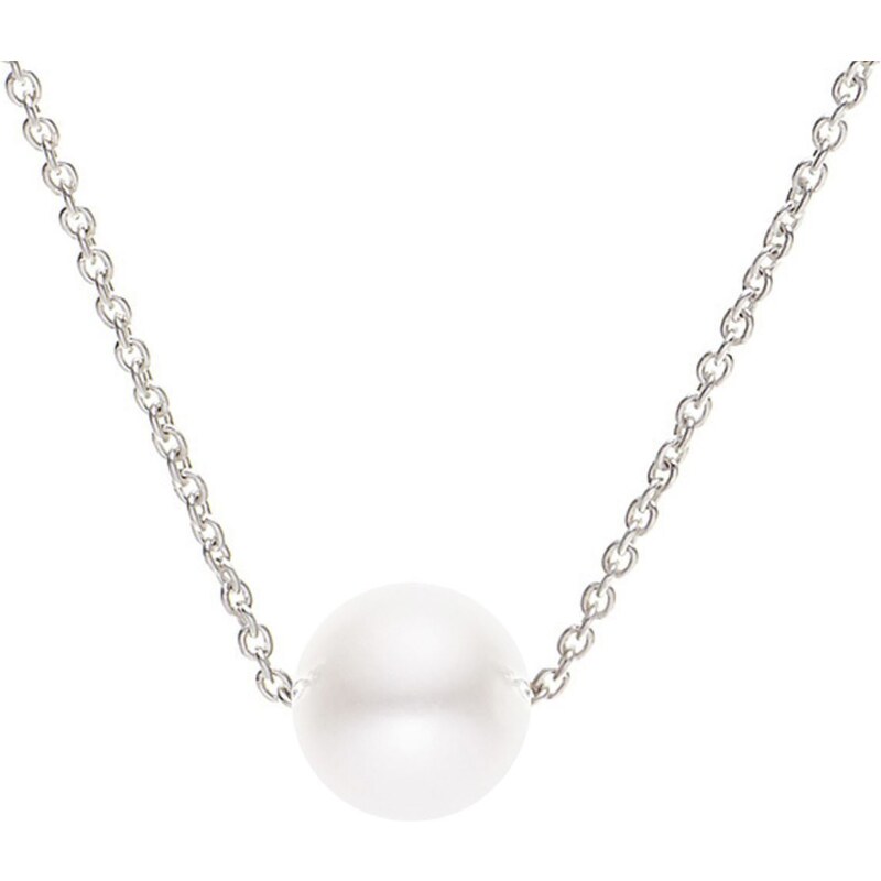 1001 Perles Collier en argent avec perle traversante - blanc