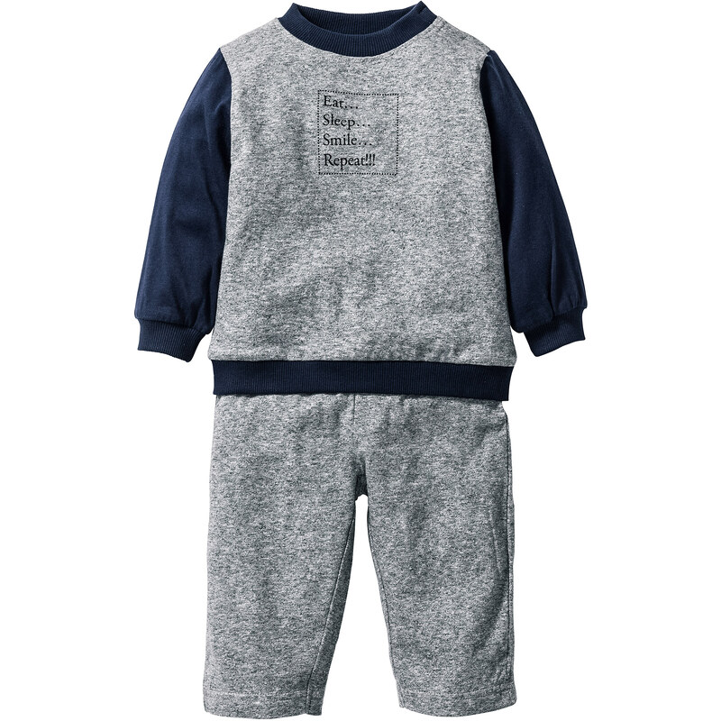 bpc bonprix collection Sweat-shirt bébé + pantalon sweat (Ens. 2 pces.) en coton bio noir enfant - bonprix