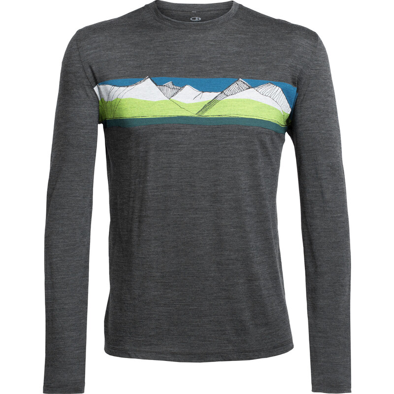 Icebreaker Tech Lite South Alps t-shirt man. Long. mérinos heather