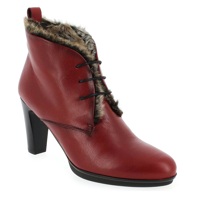 Boots Hispanitas HI63720 AMBERES Rouge pour Femme en Cuir - Promo