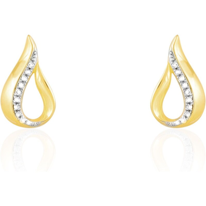 Boucles d'oreilles en or jaune avec diamants Histoire d'Or