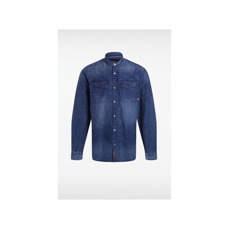 Chemise homme jeans boutons-pression Bleu Coton - Homme Taille L - Bonobo