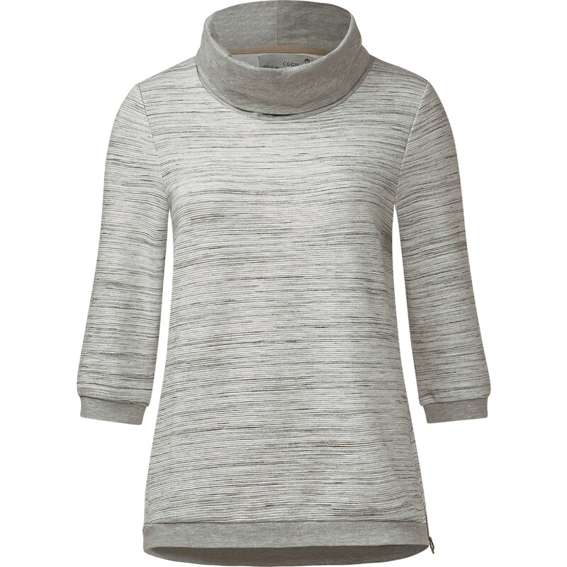 Cecil - Sweat-shirt à col ample - stripy gris