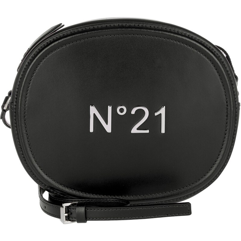 N°21 Sacs à Bandoulière, Round Calf Leather Crossbody Bag Nero en noir