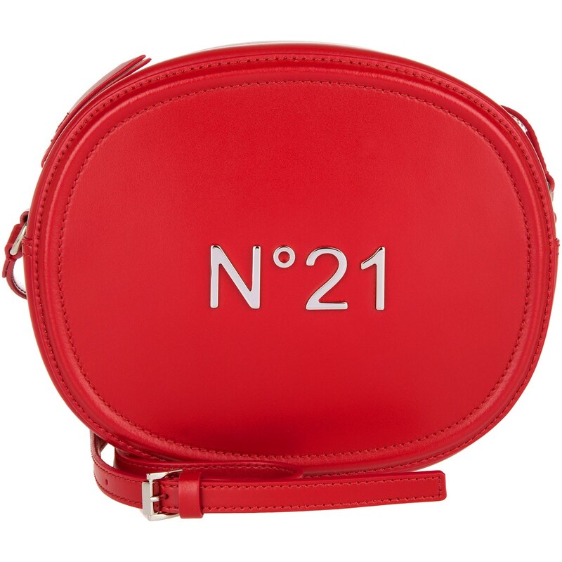 N°21 Sacs à Bandoulière, Round Calf Leather Crossbody Bag Red en rouge, beige