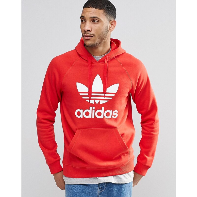 Adidas Originals - AY6473 - Sweat à capuche motif trèfle - Rouge