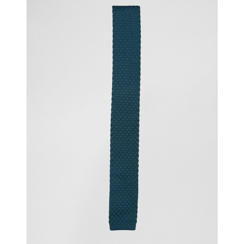 ASOS - Cravate en maille texturée - Sarcelle - Bleu