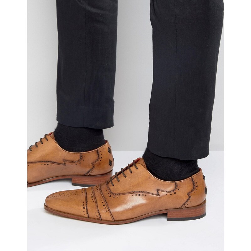 Jeffery West - Capone - Chaussures richelieu style Oxford en cuir - Fauve