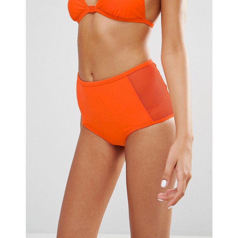 Missguided - Bas de bikini avec résille à l'arrière - Orange