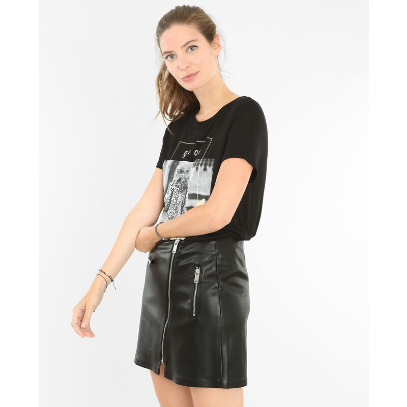 T-shirt fantaisie -70% Femme - Couleur noir - Taille M -PIMKIE- SOLDES HIVER 2017