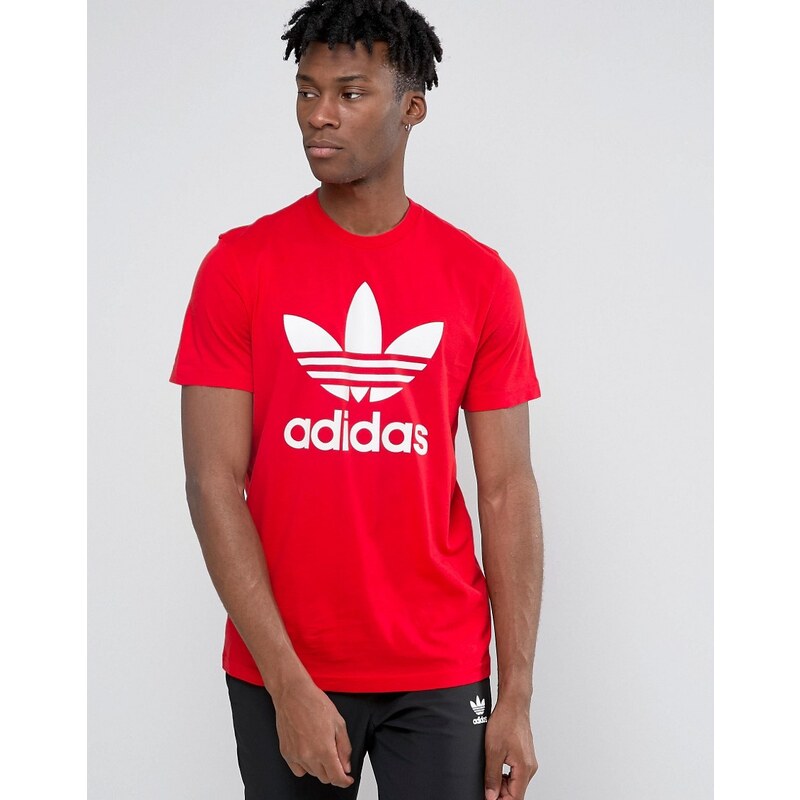 Adidas Originals - AY7709 - T-shirt motif trèfle - Rouge