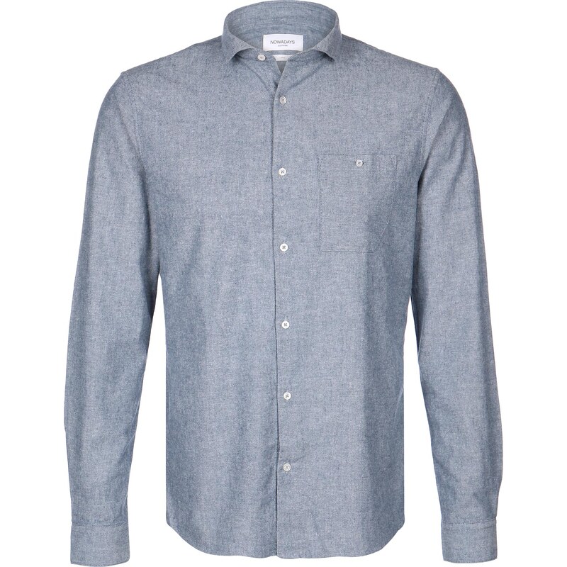 Nowadays Brushed Oxford chemise manches longues faded navy