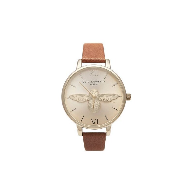 Montre Olivia Burton Animal Motif Moulded Bee Tan and Gold