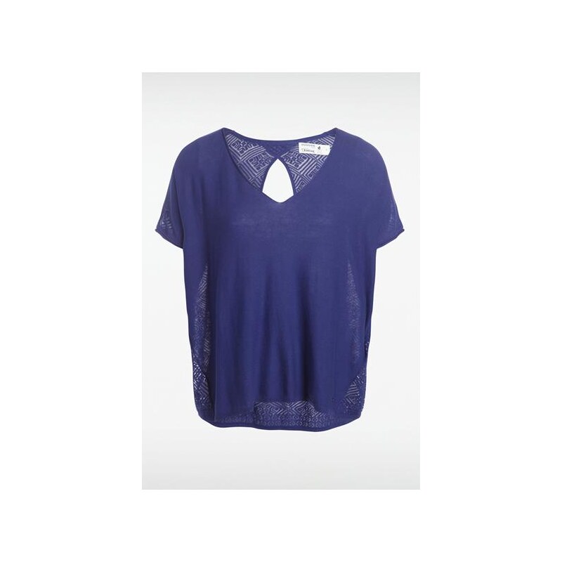 T-shirt femme fluide dos goutte d'eau Bleu Coton - Femme Taille L - Bonobo