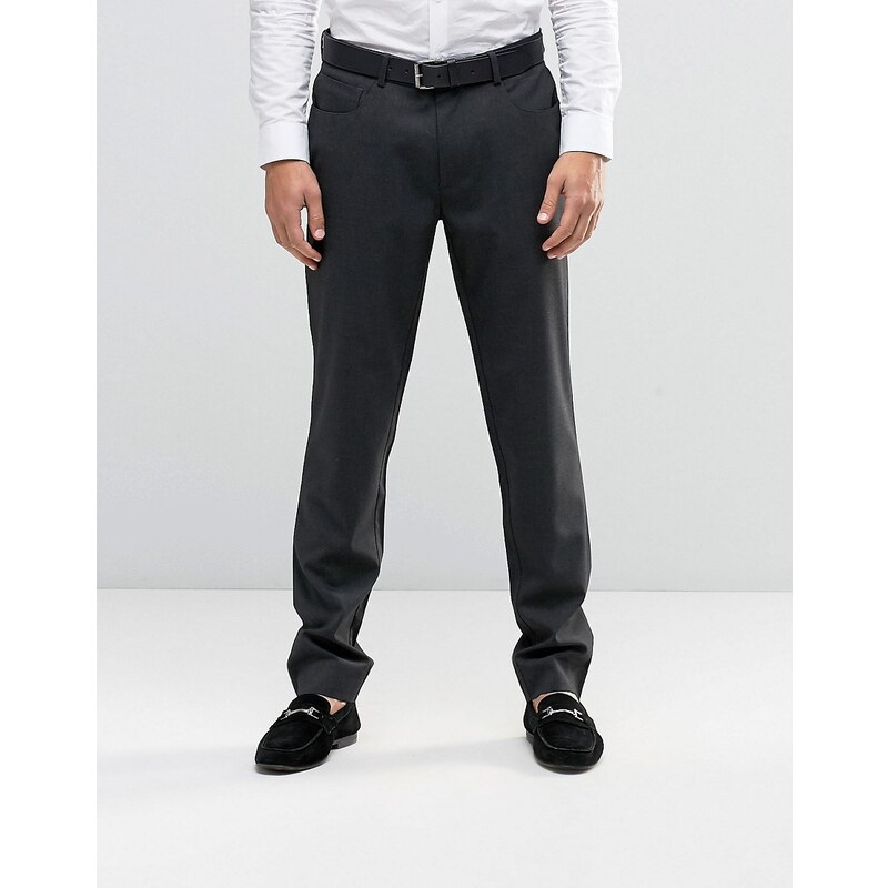 ASOS - Pantalon habillé coupe skinny à 5 poches - Anthracite - Gris