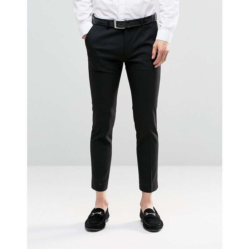 ASOS - Pantalon court habillé super skinny - Noir - Noir