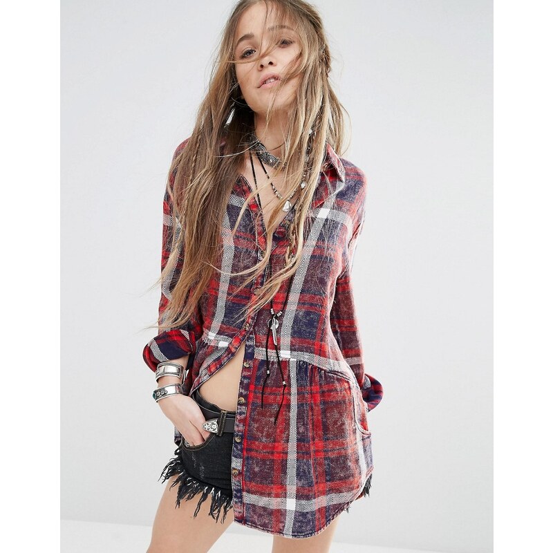 Free People - Easy Street - Chemise à carreaux - Rouge