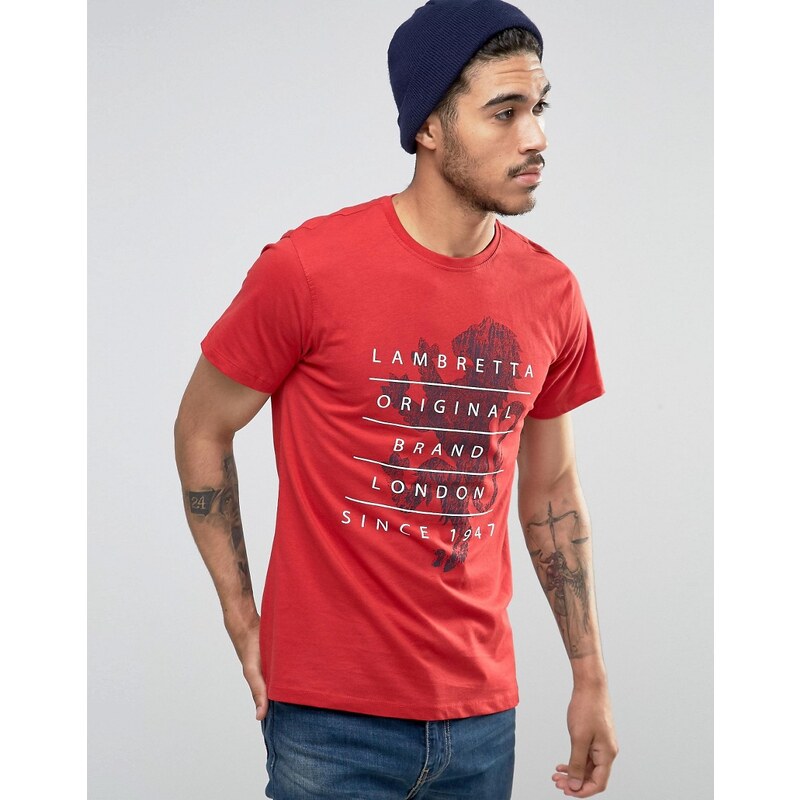 Lambretta - T-shirt imprimé lion - Rouge