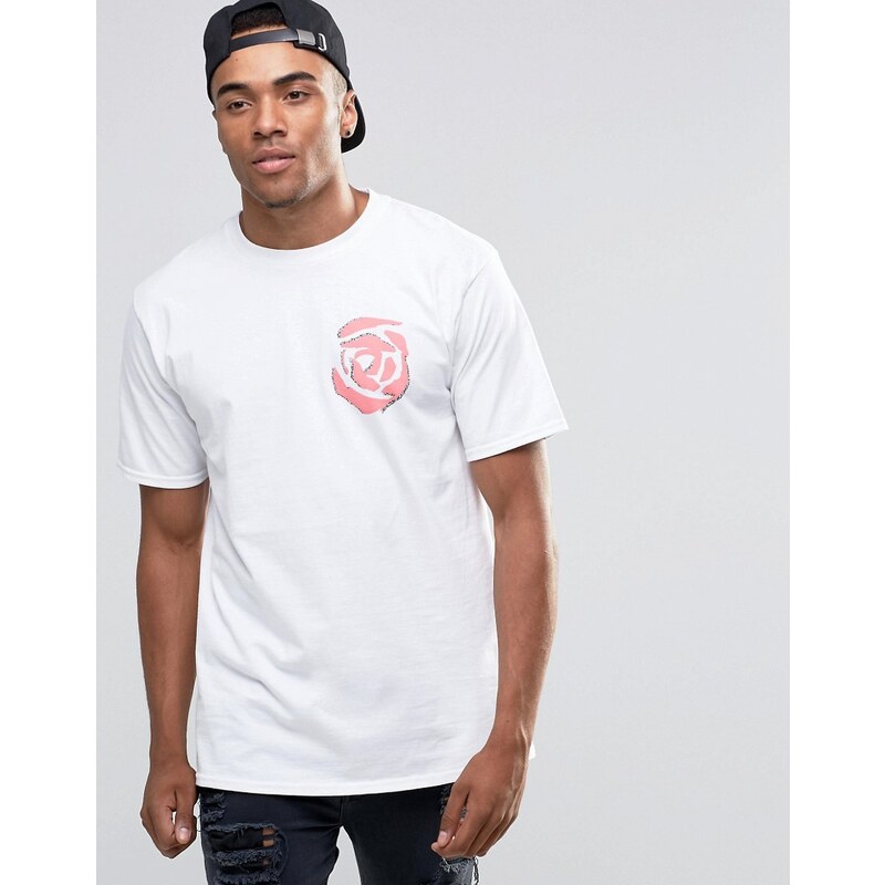 New Love Club - T-shirt style 90's imprimé rose - Blanc