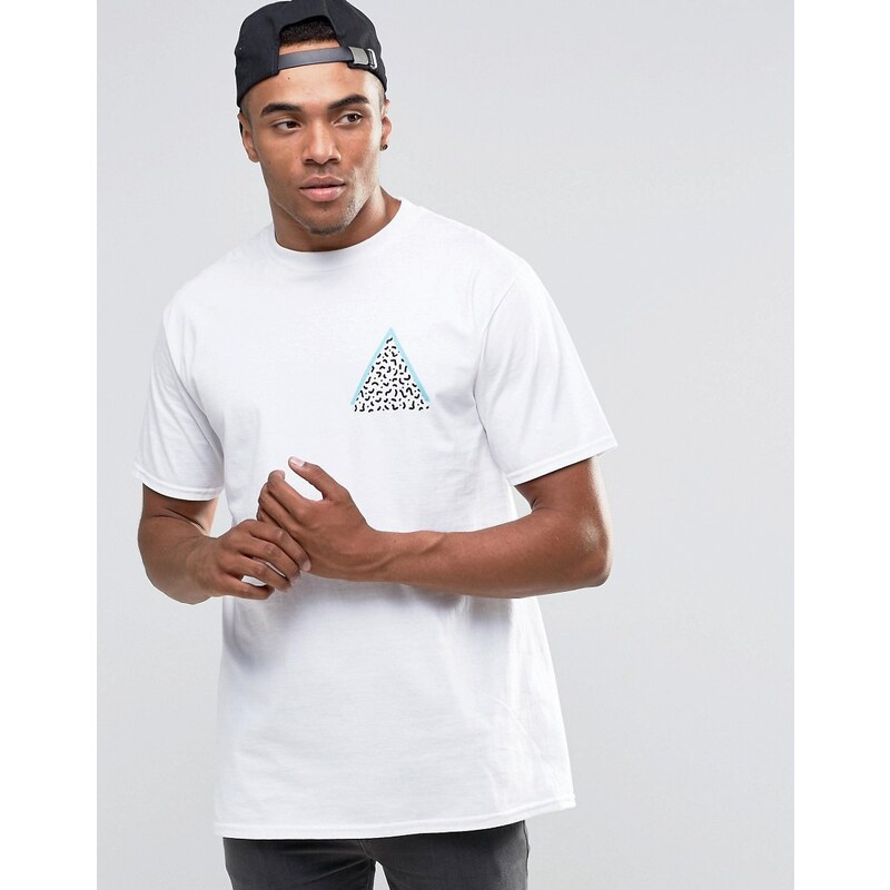 New Love Club - T-shirt style 90's imprimé triangle au dos - Blanc