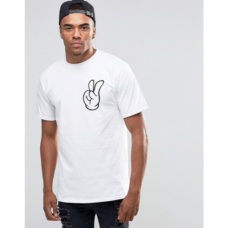 New Love Club - T-shirt motif geste de la main - Blanc