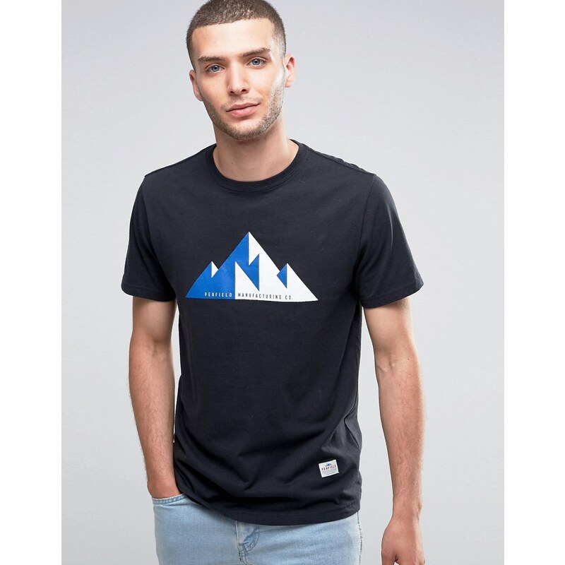 Penfield - T-shirt à imprimé montagne géométrique - Noir