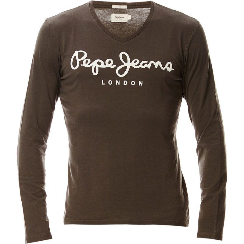 Pepe Jeans London Original stretch V long - T-shirt - gris