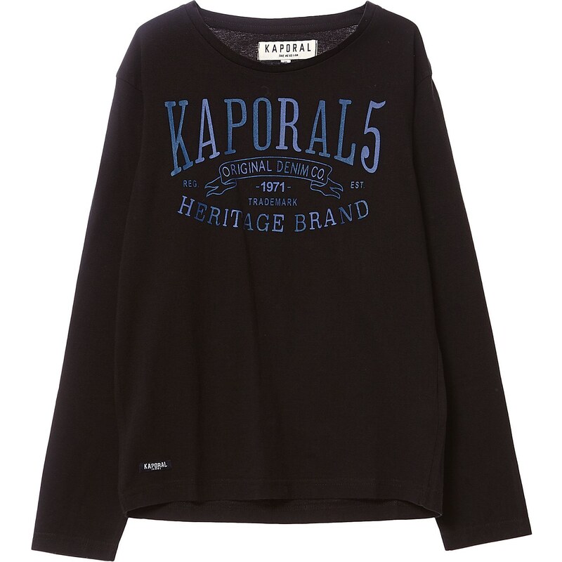 Kaporal Genur - T-shirt à manches longues en coton - noir