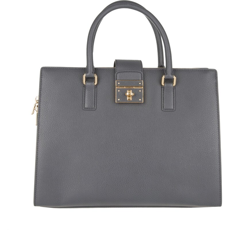 Dolce&Gabbana Sacs portés main, Rosalia Shopping Bag Vitello Bottalato Fumo en gris