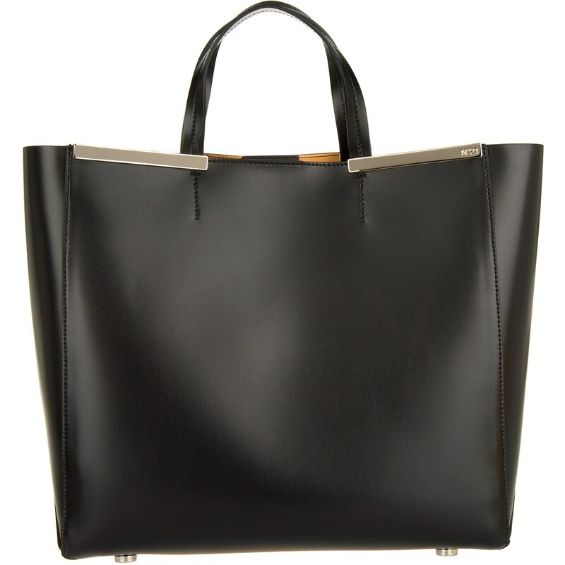 N°21 Sacs portés main, Pelleteria Calf Leather Shopping Bag Nero en noir