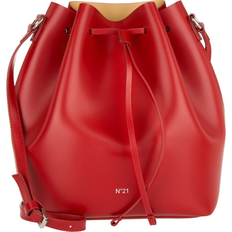 N°21 Sacs à Bandoulière, Pelleteria Calf Leather Bucket Bag Red en rouge