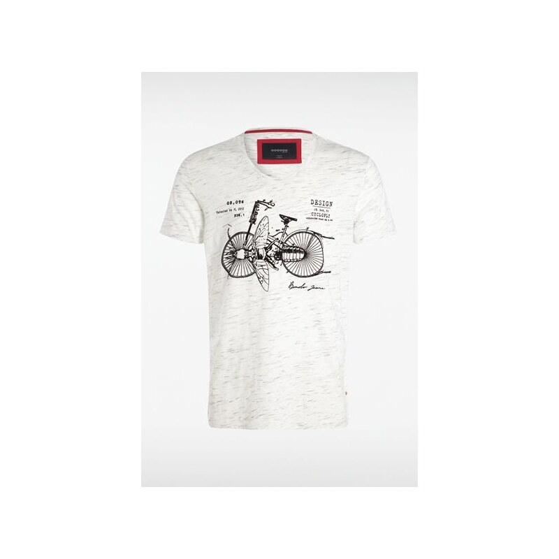 T-shirt homme motifs vélo et insecte Blanc Coton - Homme Taille L - Bonobo