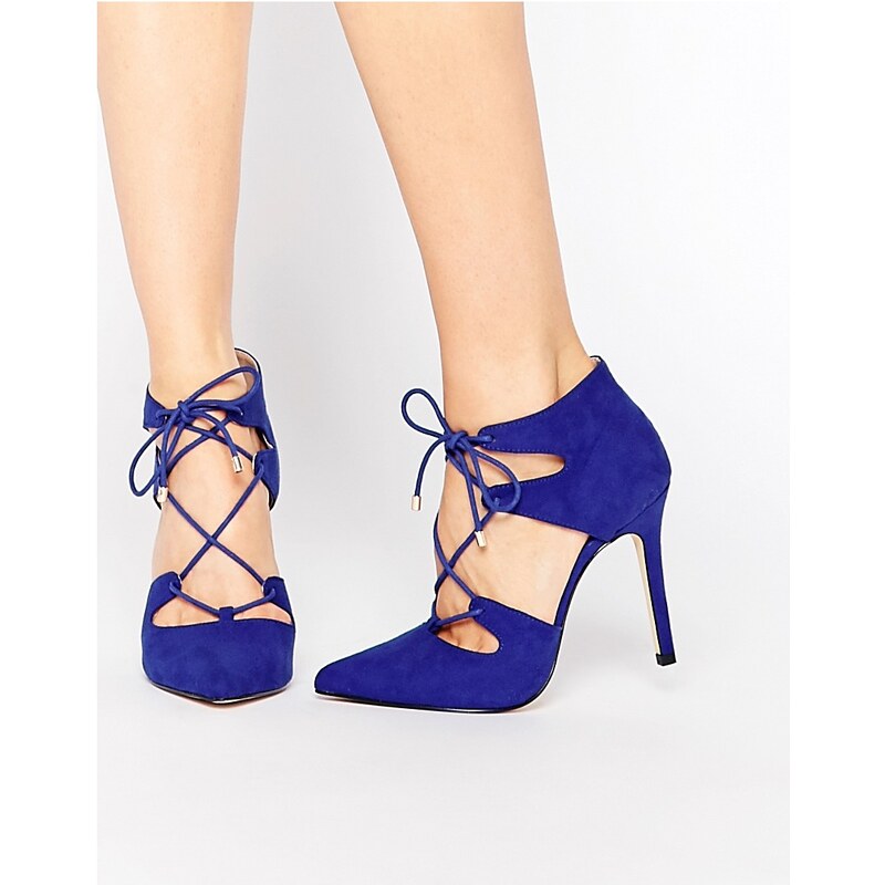 Carvela - Kayleigh - Chaussures à talon, bout pointu et lacets type Ghillie - Bleu
