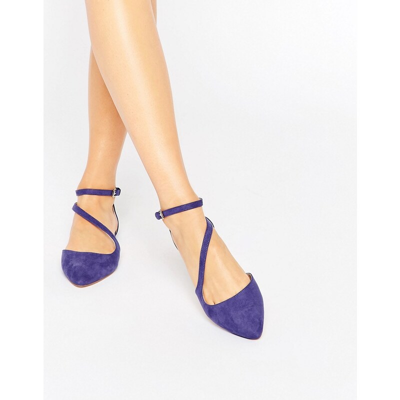 Carvela - Maverick - Chaussures plates pointues avec bride - Bleu