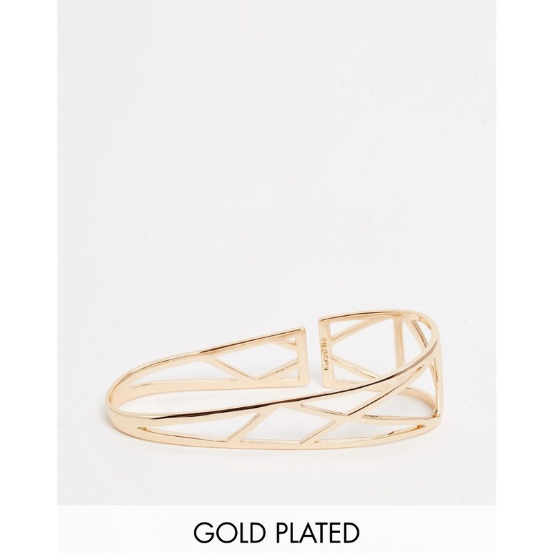 Pilgrim - Bracelet de paume ouvert en plaqué or avec découpes géométriques - Doré