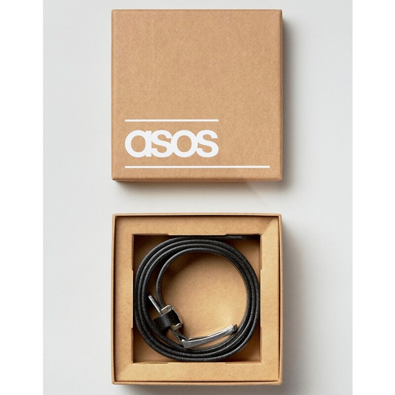 ASOS - Coffret-cadeau ceinture élégante en cuir - Noir