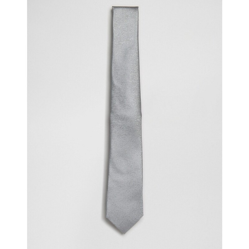 ASOS - Cravate - Soie grise - Gris